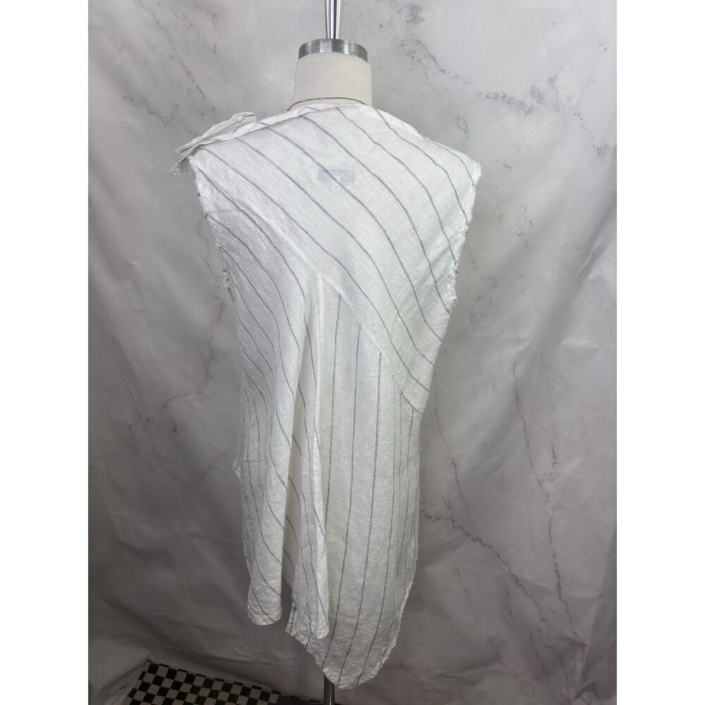 Mara Gibbucci Linen Asymmetrical Oversized Tunic Top Lagenlook Art to Wear sz S - Picture 2 of 16